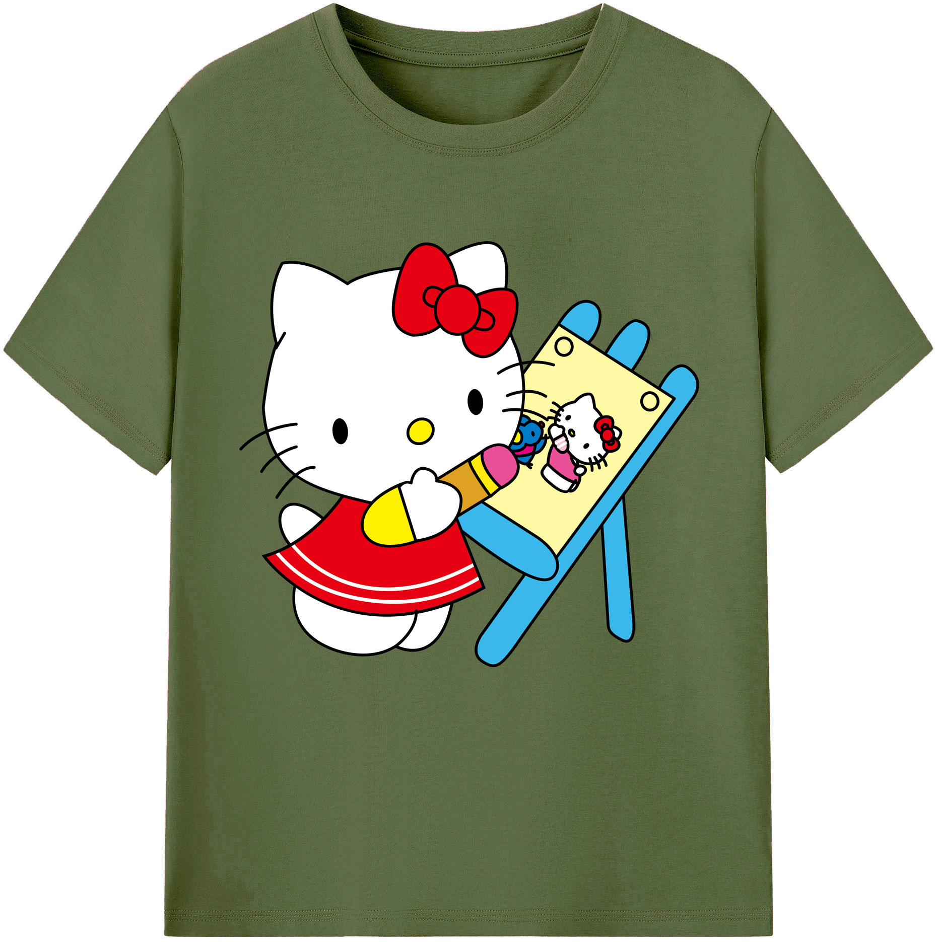 （画像用） Hello Kitty ハローキティ 綿100％半袖Tシャツ（フロントプリント）